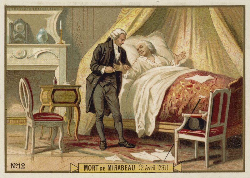 Der Tod von Mirabeau, 2. April 1791 von French School