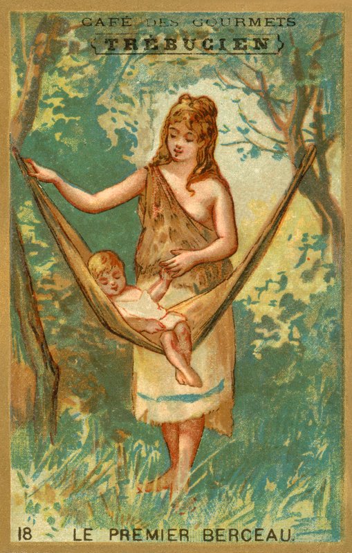 Die erste Wiege (Chromolitho) von French School