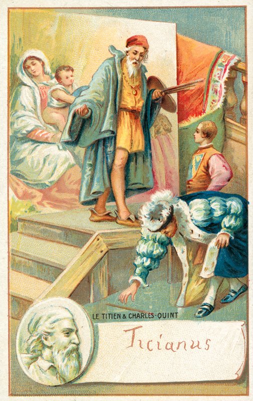 Tizian und Kaiser Karl V. von French School