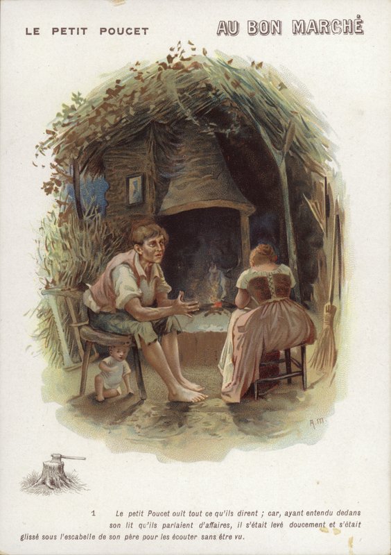 Däumling, Holzfäller und Frau von French School