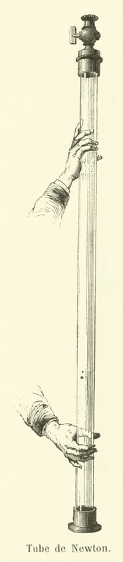Röhre von Isaac Newton (Stich) von French School