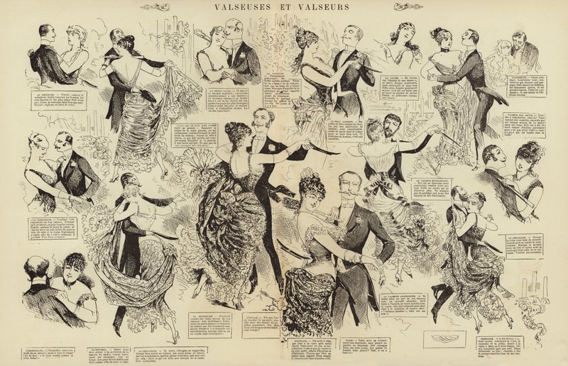 Valseuses et valseurs (Gravur) von French School