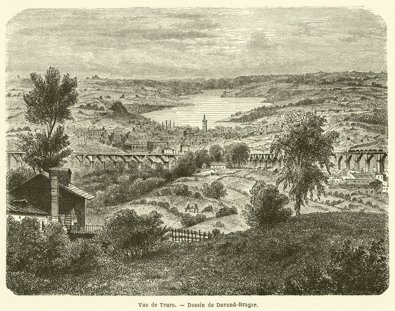Blick auf Truro (Gravur) von French School