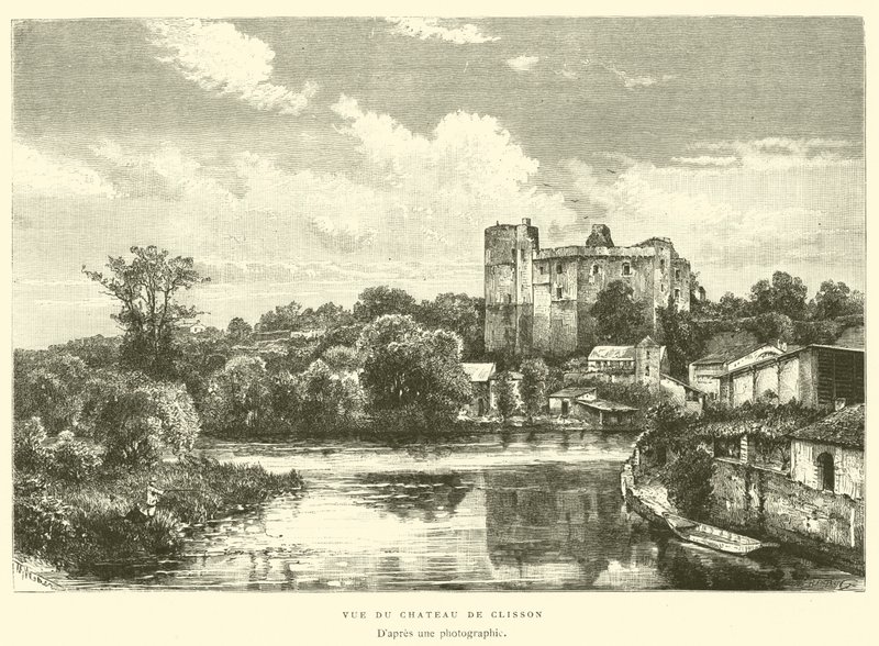 Ansicht des Schlosses von Clisson (Gravur) von French School