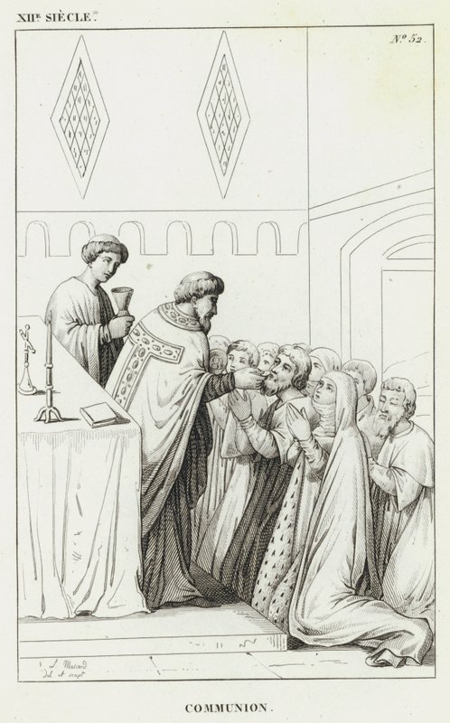 XII. Jahrhundert, Kommunion (Gravur) von French School