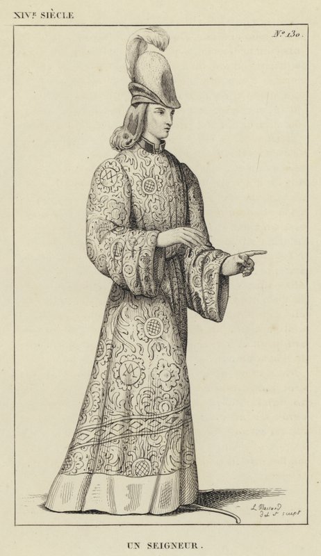 XIV. Jahrhundert, Ein Herr (Gravur) von French School