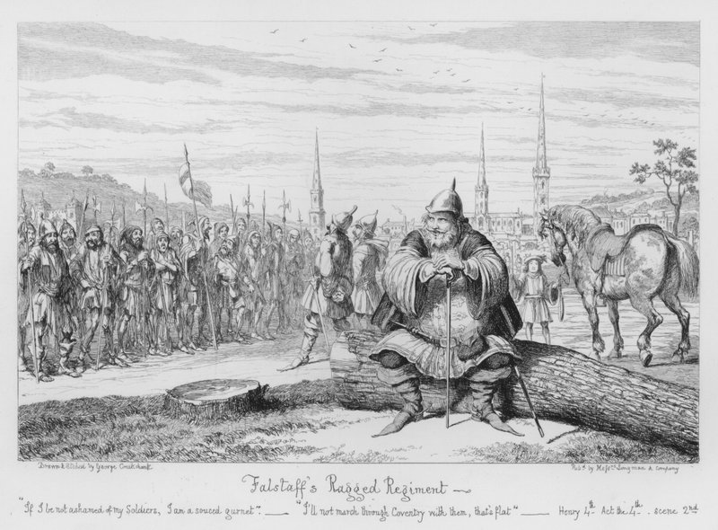 Falstaffs zerlumpte Regiment von George Cruikshank