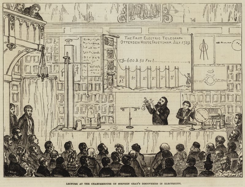 Vortrag im Charterhouse über Stephen Grays Entdeckungen in der Elektrizität von George Cruikshank