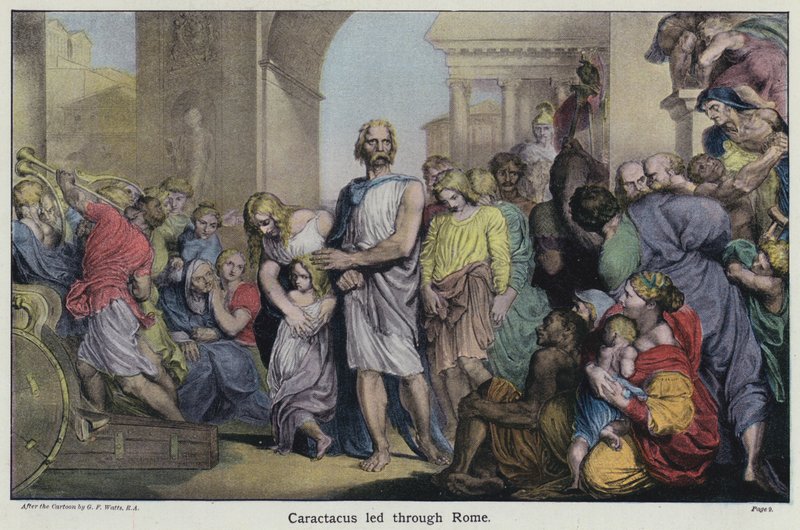 Caractacus durch Rom geführt von George Frederick after Watts