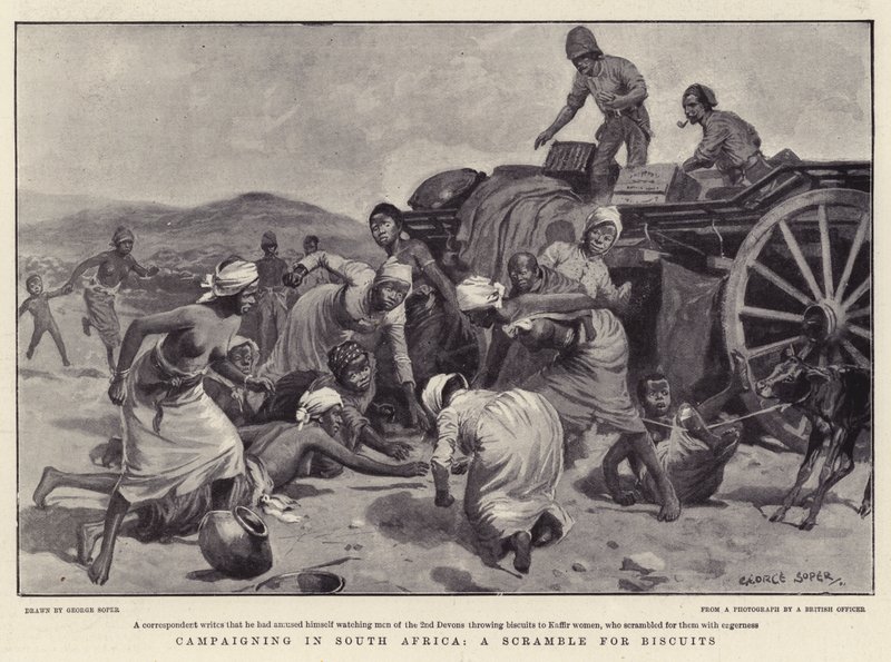 Kampagne in Südafrika, ein Gerangel um Kekse von George Soper