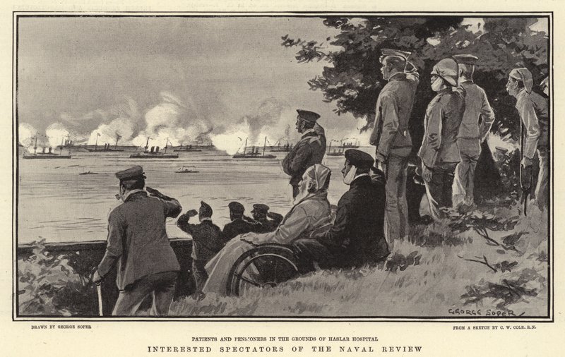 Interessierte Zuschauer der Marineparade von George Soper