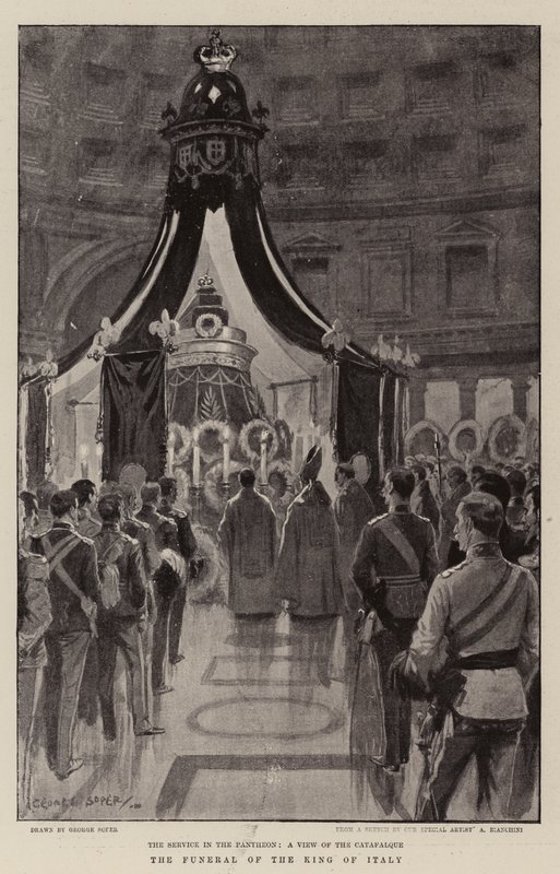 Das Begräbnis des Königs von Italien von George Soper