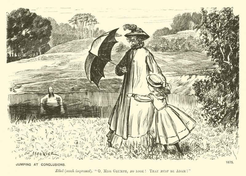 Vorschnelle Schlüsse (Stich) von George (after) Du Maurier
