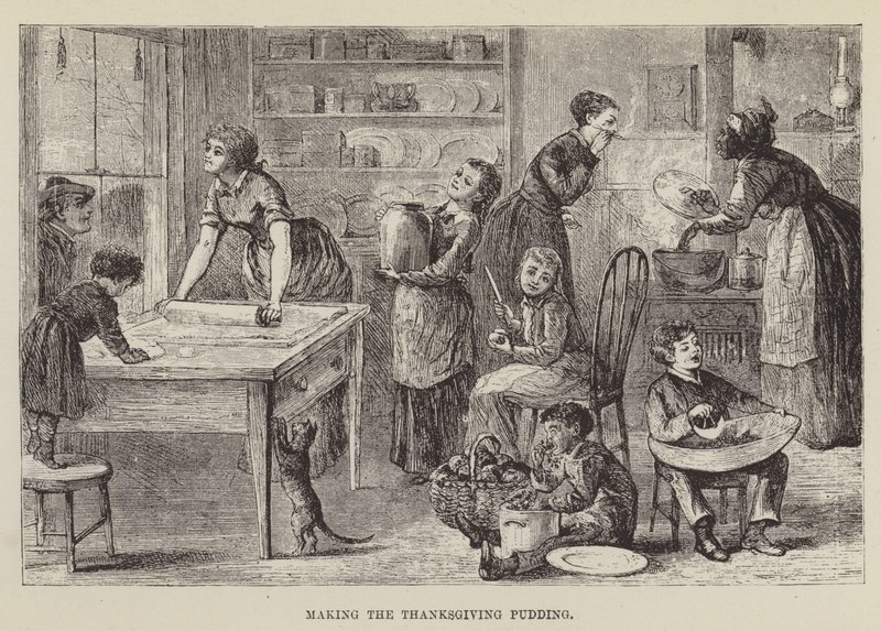 Zubereitung des Thanksgiving-Puddings von George Augustus Sala