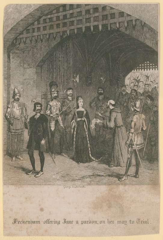 Heckenham bietet Jane eine Begnadigung an von George Cruikshank