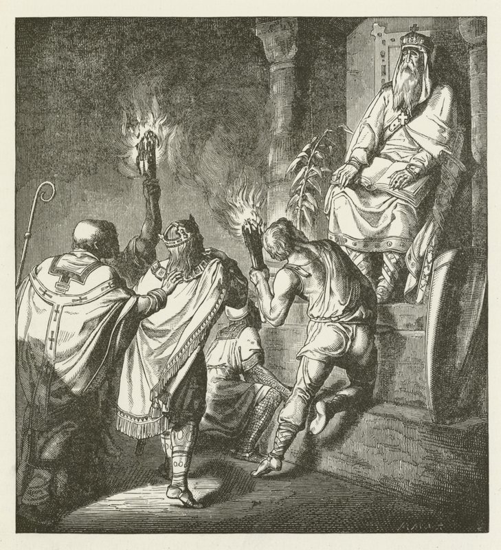 Otto am Grab von Karl dem Großen von German School