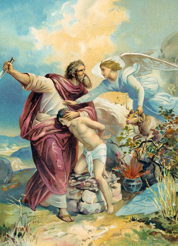 Abraham, der Isaac opfern will von German School