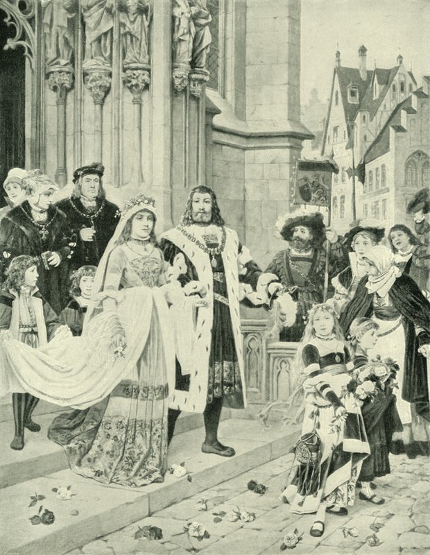 Albrecht Dürers Hochzeit (Gravur) von German School