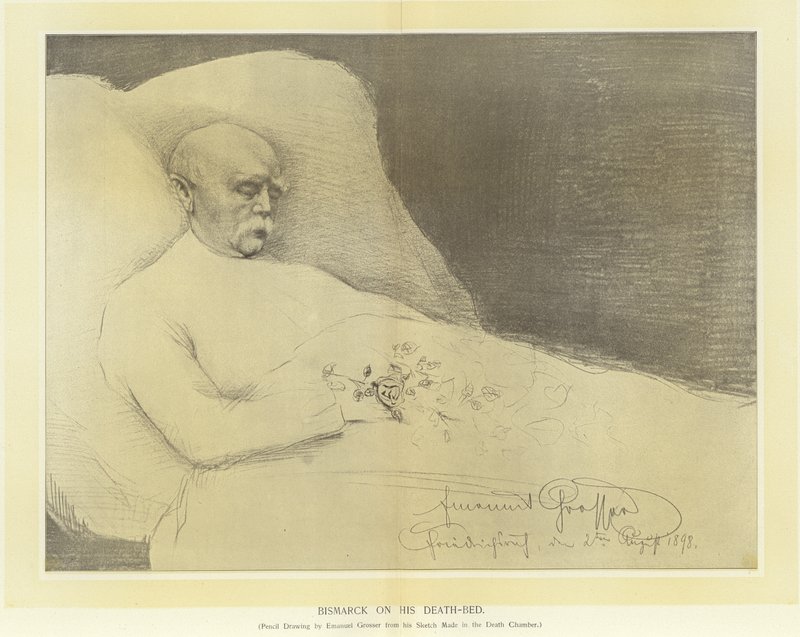 Bismarck auf seinem Sterbebett von German School