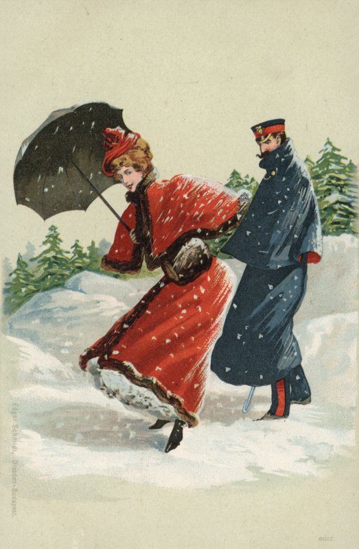 Paar im Schnee von German School