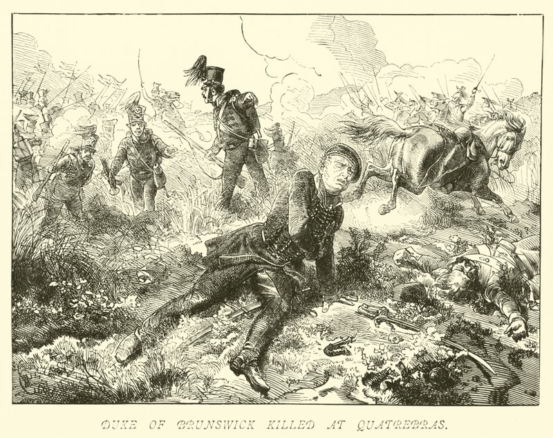 Herzog von Braunschweig bei Quatrebras getötet von German School