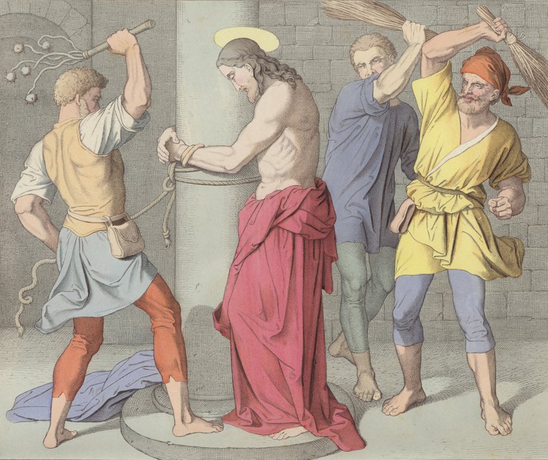 Jesus wird an der Säule gegeißelt von German School