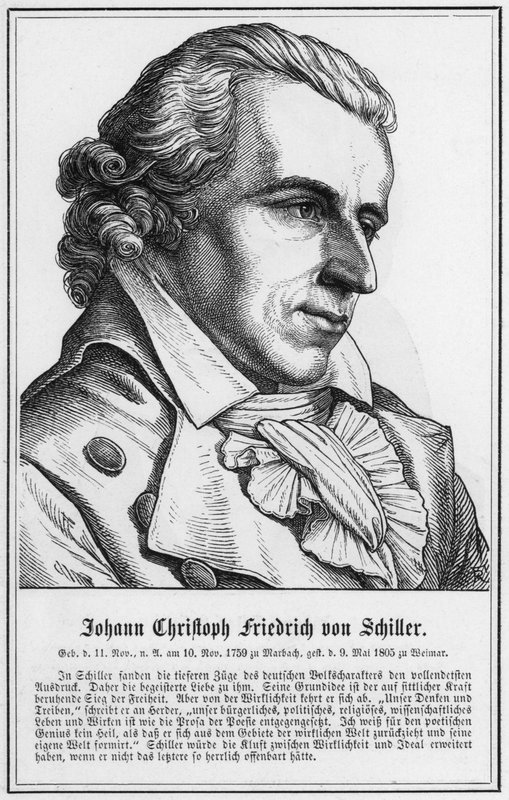 Johann Christoph Friedrich von Schiller (Gravur) von German School
