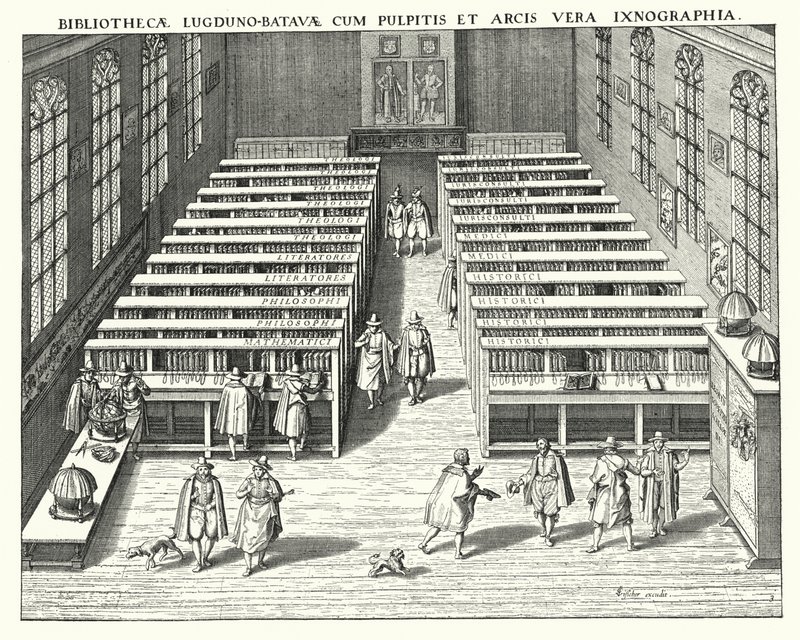 Bibliothek der Universität Leiden (Gravur) von German School