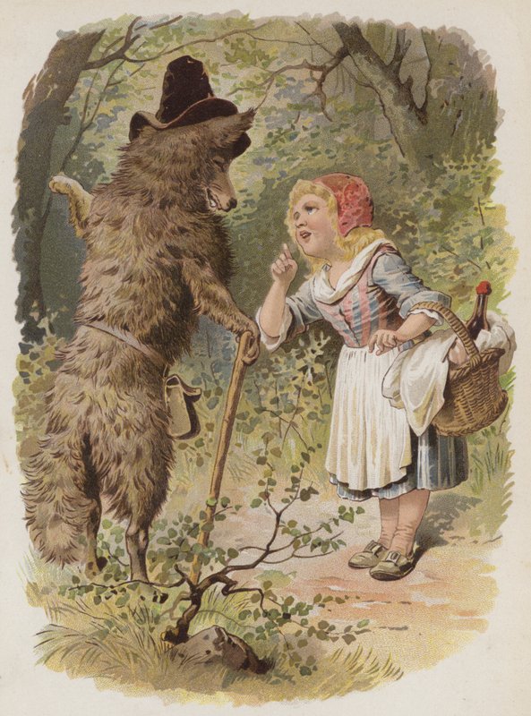 Rotkäppchen (Chromolithographie) von German School