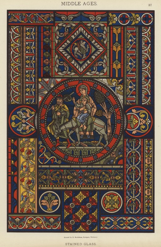 Mittelalter, Buntglas von German School