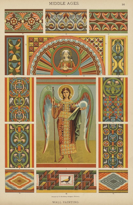 Mittelalter, Wandmalerei von German School