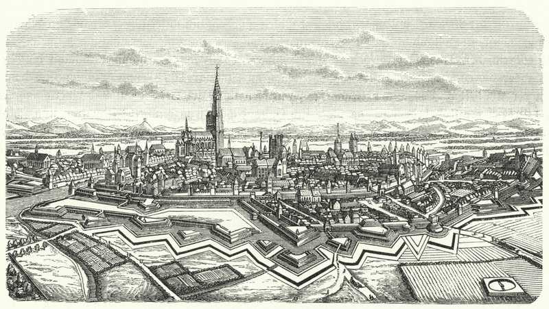 Straßburg im 17. Jahrhundert (Stich) von German School