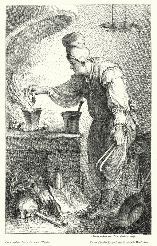 Der Alchemist (Stich) von German School