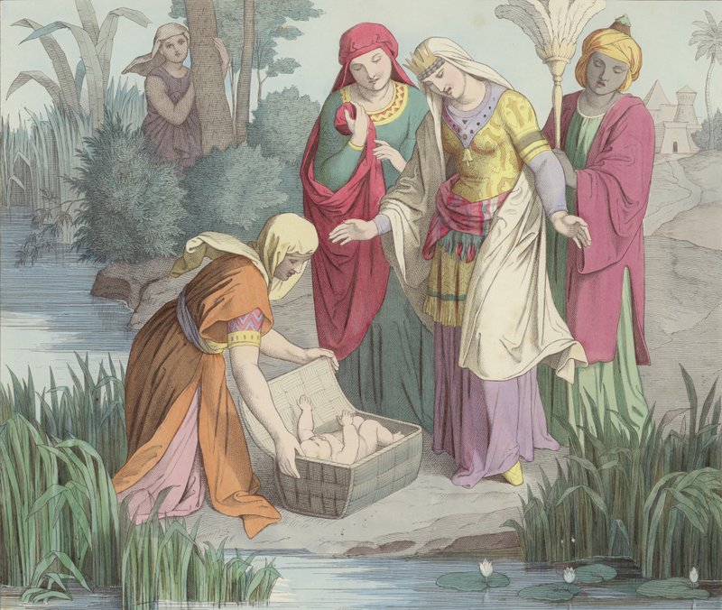 Der Säugling Moses wird gefunden von German School