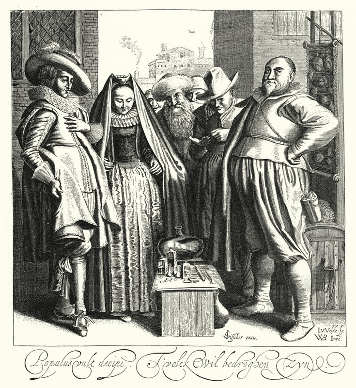 Der Quacksalber oder Charlatan (Gravur) von German School