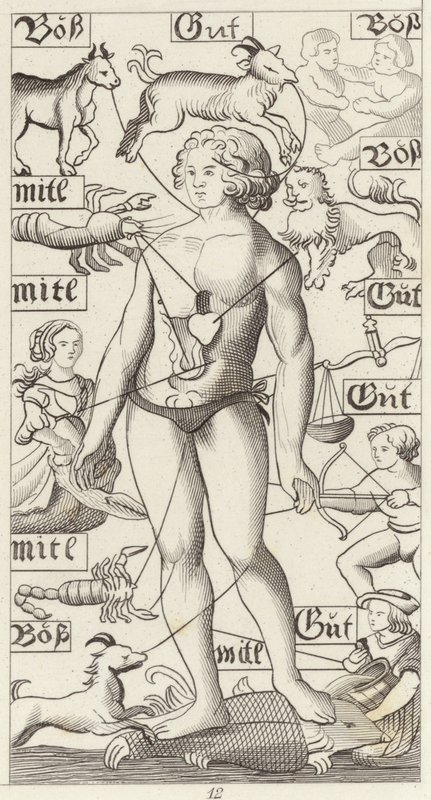 Zodiak-Mann. Illustration für Bilder-Atlas (Gravur) von German School