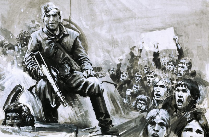Unbekannter Soldat auf Panzer von Graham Coton
