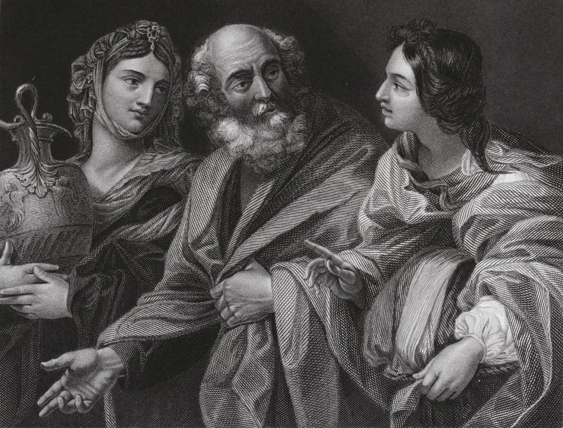 Lot und seine Töchter (Gravur) von Guido (after) Reni