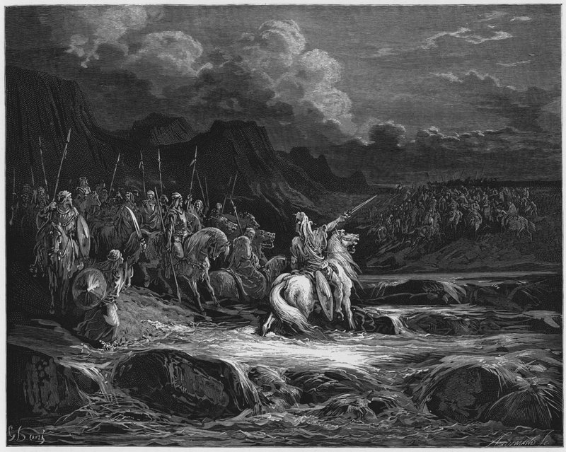 Judas Makkabäus verfolgt Timotheus von Gustave Dore