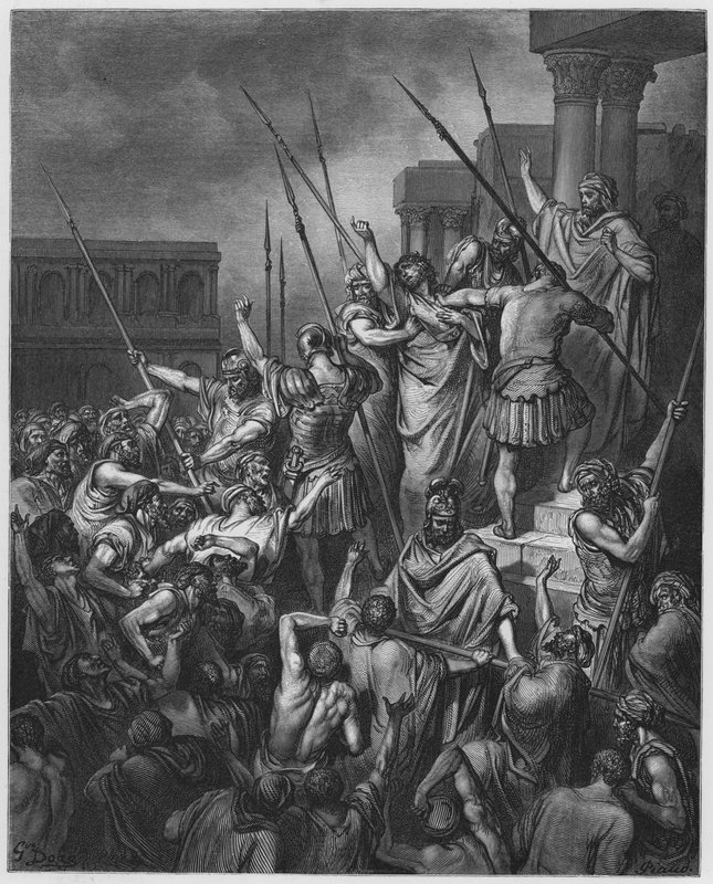 Paulus wird von der Menge gerettet von Gustave Dore
