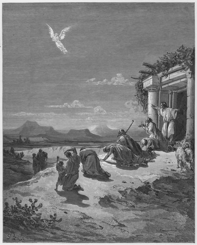 Der Engel Raphael und die Familie des Tobit von Gustave Dore