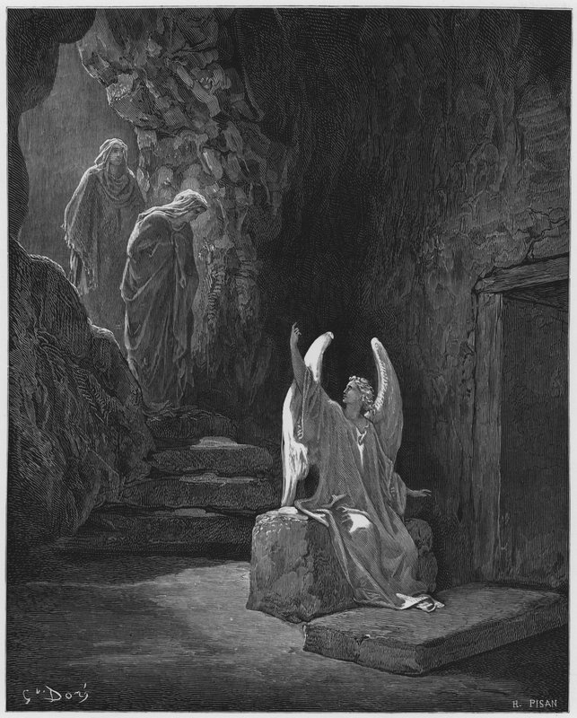 Der Engel an der Tür des Grabes von Gustave Dore