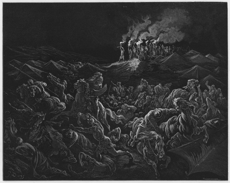 Die Midianiter werden in die Flucht geschlagen von Gustave Dore