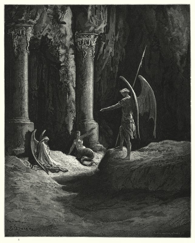 Illustration von Gustave Doré für Miltons Paradise Lost, Buch II, Zeilen 648, 649 von Gustave Dore