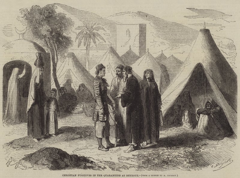 Christliche Flüchtlinge in der Quarantäne in Beirut von Gustave Janet