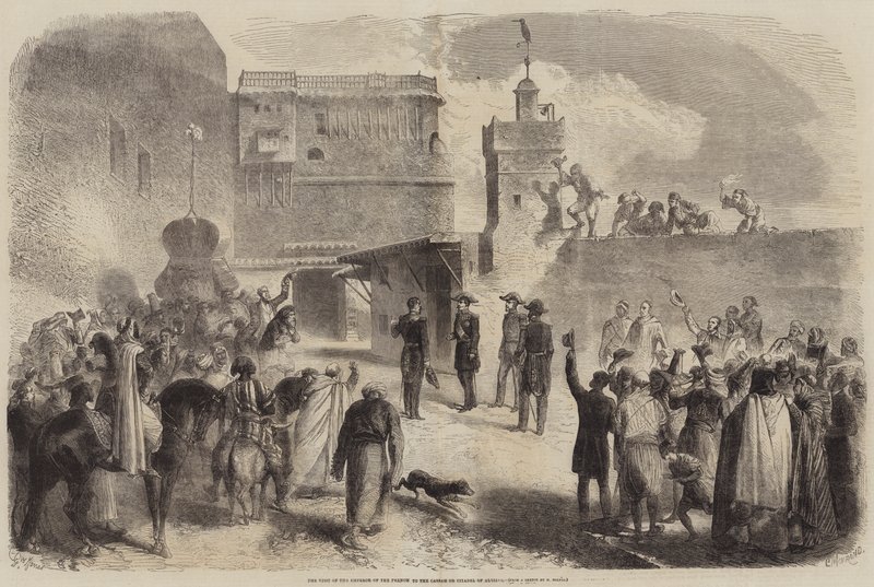 Der Besuch des Kaisers der Franzosen in der Kasbah oder Zitadelle von Algier von Gustave Janet