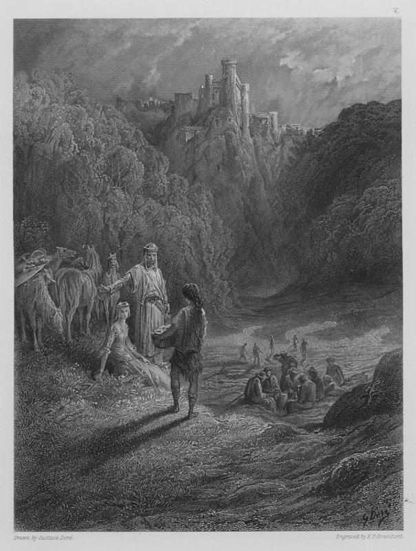 Geraint und Enid auf der Wiese von Gustave after Dore