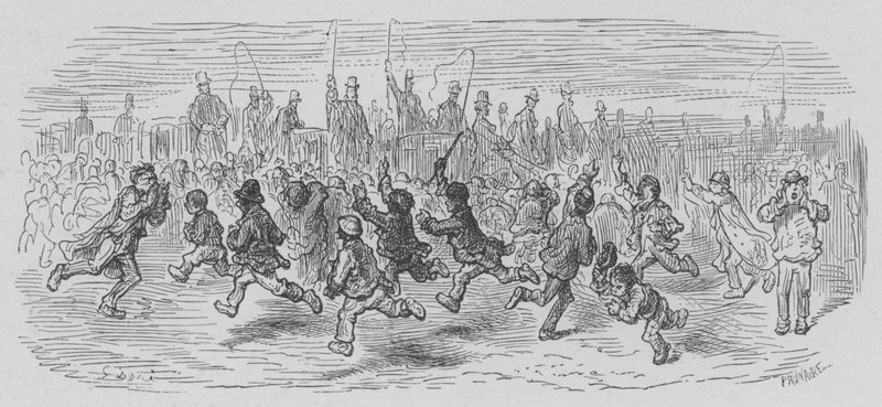 Die Wagenrufer nach dem großen Derby-Rennen von Gustave after Dore