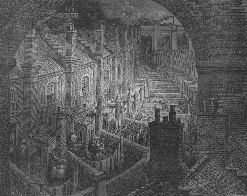 London, Blick von einer Eisenbahn über die Dächer von Gustave after Dore