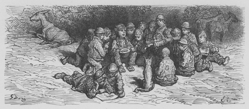 Ein Huhn unter Kindern, Am Tag des Derbys von Gustave after Dore